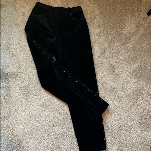 STARFIRE Black Velvet Pants with Studded Detail